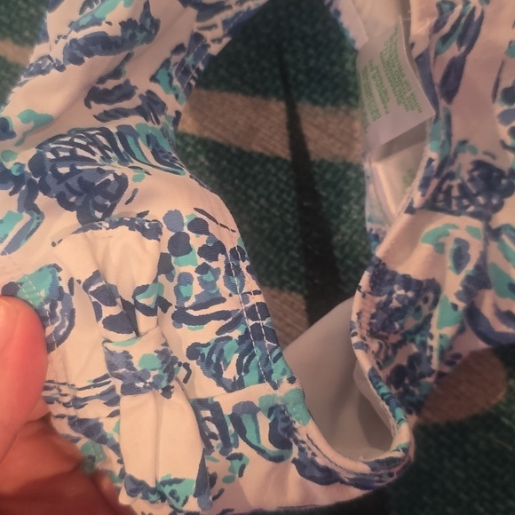 Lilly Pulitzer Girls Kids Swim Set - Blue Patterned shells size girl 6 - Picture 4 of 8